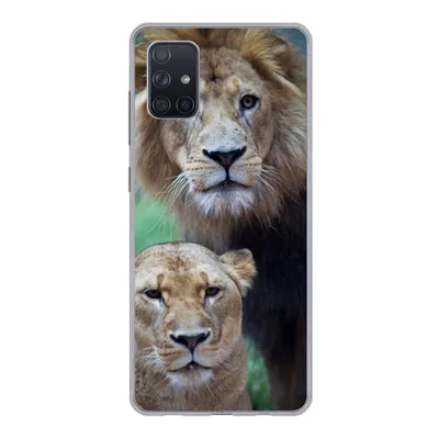 Produktbild von MuchoWow® Handyhülle Schutzhülle Hülle für Samsung Galaxy A71 Porträt - Löwe Silikon Softcase Handy Hülle - Kartenbesitzer