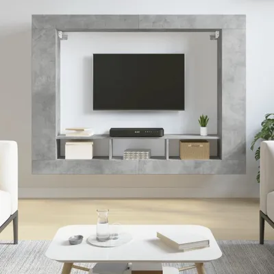 Produktbild von [Home] TV-Schrank Betongrau 152x22x113 cm Holzwerkstoff , Neue Mode 2024 im häuslichen Leben