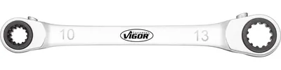 Produktbild von VIGOR Doppel Ratschen-Ringschlüssel V3607 Multiprofil SW 8 x 12 · 10 x 13