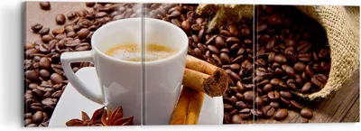 Produktbild von Bild auf Leinwand - Leinwandbild - Kaffee schwarz Frühstück Schokolade - 120x40cm - Wand Bild - Wanddeko - Leinwanddruck - Bilder - Kunstdruck - Leinwand bilder - Wandkunst - CA120x40-2152