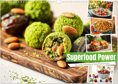 Immagine prodotto di Superfood Power - Spuntini sani e deliziosi a base di superfood (calendario da parete 2026 DIN A3 orizzontale), CALVENDO Monatskalender