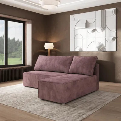 Produktbild von Masseno Ecksofa BRISO P mit Schlaffunktion L-Form, Sofa mit Bettkasten, Wohnzimmersofa, Couch, Soffa, Bettsofa, Couchgarnitur- Lila, POSO 130