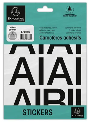 Image de EXACOMPTA Lettres autocollantes A-Z 50 mm noir