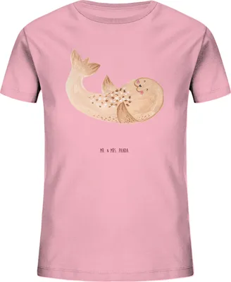 Produktbild von Mr. & Mrs. Panda Kleinkinder T-Shirt Robbe Liegen 9-11 Jahre (134/146) - Baumwolle Pink - Geschenk, Teenager, Kinder, Kindershirt, Strand, Jungen, Lachen, Meerestier, Ostsee