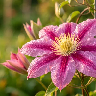 Produktbild von Clematis Piilu, Lila-rosa, winterhart, 2L Topf, 8-12 cm Blüten
