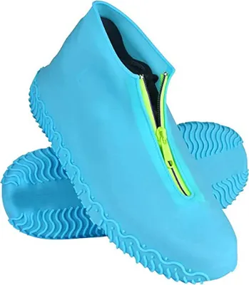 Produktbild von Wiederverwendbare wasserdichte Silikon-Überschuhe, rutschfeste Silikonkautschuk-Schuhschutzvorrichtungen mit Reißverschluss, faltbare rutschfeste Überschuhe, M