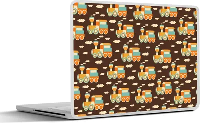 Produktbild von MuchoWow® Laptop Aufkleber Sticker Cover Muster - Zug - Vintage - Kind - Kinder - Kinder 36.5x27.5 cm - Laptop-Sticker