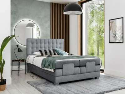 Produktbild von Elektrisch verstellbares Bett 160x200 ZONA - Dunkelgrau + GRATIS Matratzenauflage
