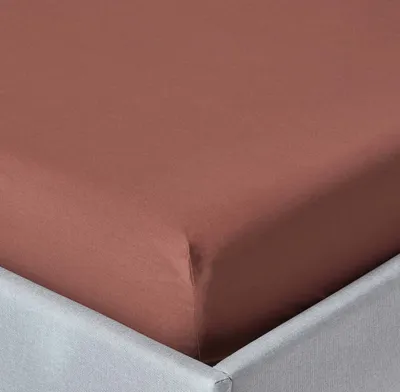 Produktbild von HOMESCAPES Perkal-Spannbettlaken 100 x 200 cm – braun, 100 % Ägyptische Baumwolle