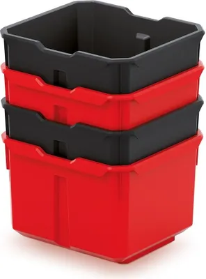 Image de Sada 4 plastových boxů na nářadí X BLOCK BOX 157x140x210 mm - barva: černá/červená