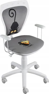 Image de Chaise de bureau pour enfants 55x97cm Chaise de bureau Chaise pivotante pour jeunes ; chat