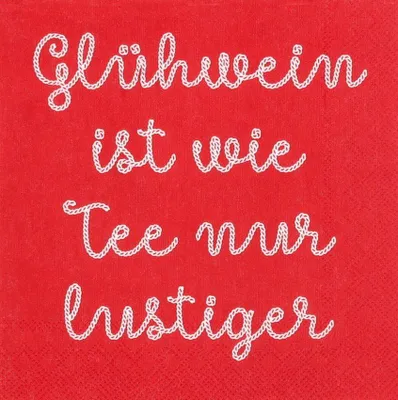 Produktbild von Cocktailservietten "Glühwein ist wie Tee"