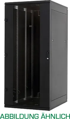 Image de armoire réseau 19" 27U, Triton RMA-27-A66-BAX-A1, 600x600, porte avant vitrée, noir
