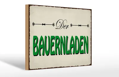 Produktbild von Holzschild Hinweis Bauernladen Hofladen Verkauf, 30 x 20 cm, Holzschilder Bauernhof Landwirt