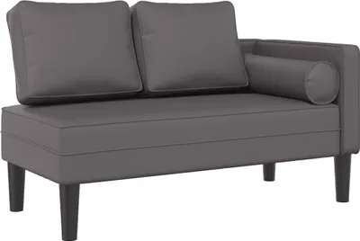 Obrázok produktu pre vidaXL Ležadlo s vankúšom Sivá umelá koža