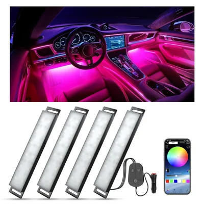 Obrázek produktu pro Interiérové LED osvětlení do auta s ovládáním přes aplikaci, 16 milionů barev, hudební režim, 12V