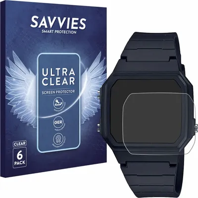 Produktbild von 6x Für Casio Uni F-91W Schutzfolie Savvies Displayschutz Display Schutz Folie Klar Transparent