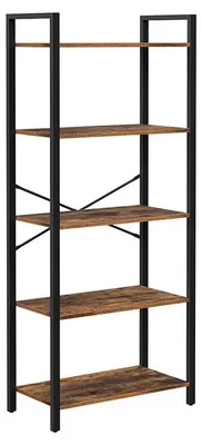 Produktbild von Vintage-Lagerregal – Bücherregal – Spanplatte und Stahl – 50 kg – 66 x 30 x 153 cm