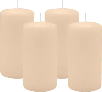 Produktbild von 4er Set Adventskranzkerzen Champagner Ø 60 x 100 mm