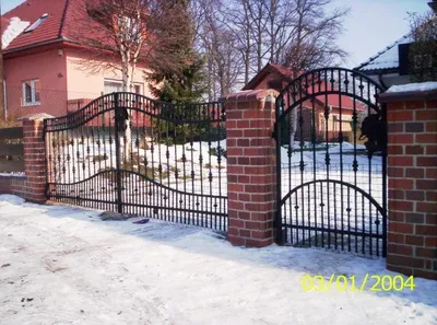 Image de Portail d'entrée de style antique, portail battant, portes de garage, entrée, portail sur mesure. #46