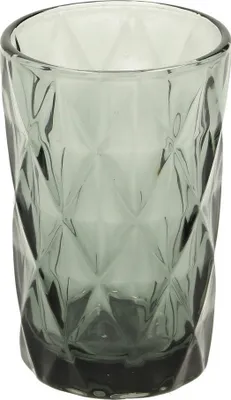 Immagine prodotto di Bicchiere Longdrink MADISON grigio antracite Bicchiere da bere con motivo a diamante retrò