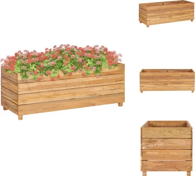 Produktbild von vidaXL Hochbeet 100x40x38 cm Massivholz Teak und Stahl -  Blumentöpfe & Pflanzgefäße