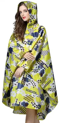 Produktbild von Damen Wasserdichte Regenponcho - Stylisch und Wiederverwendbar für Outdoor-Aktivitäten