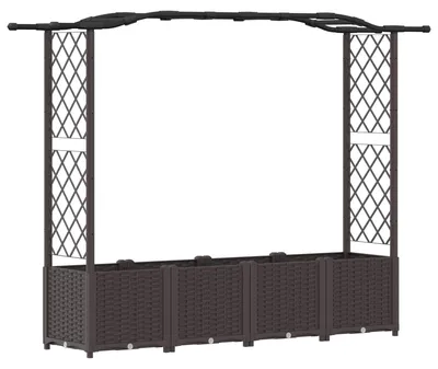 Obrázek produktu pro Vyvýšený záhon s treláží a střechou Hnědá 204 x 40 x 138 cm PP