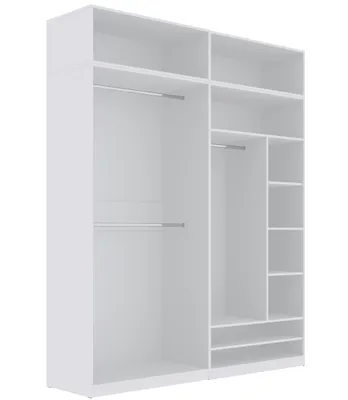 Produktbild von Marmex TRES A/N Weiß 190x246x51 offener Kleiderschrank ohne Türen für Schlafzimmer mit Aufsätzen
