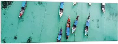 Produktbild von Bilder auf glas - Einteilig - Boote mit Luft - 160x50cm - Glasbilder - Wandbilder - Bilder - zum Aufhängen bereit - Wanddekoration aus Glas - Glas Bilder - Wandbild auf Glas - GAB160x50-4362