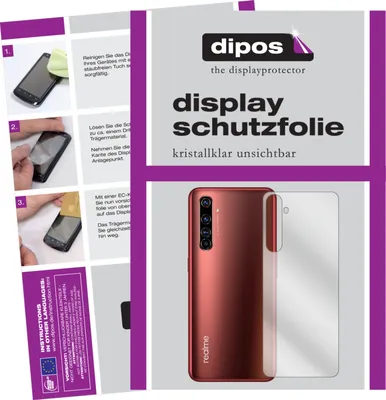 Produktbild von 2x Schutzfolie für Oppo Realme X50t 5G Rückseite klar Displayschutzfolie Folie Display Schutz dipos