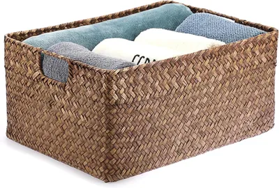 Zdjęcie produktu dla Koszyk do przechowywania XL, trawa morska, prostokątny, naturalny kolor, do łazienki