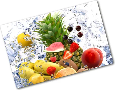 Produktbild von Tulup Glas Herdabdeckplatte - 80x52 cm - Glaskeramikkochfeld-Abdeckung Spritzschutz Glasabdeckplatte - Einteilig - Essen & Getränke - Obst und Wasser - Mehrfarbig
