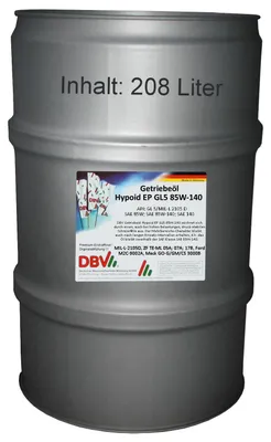 Produktbild von DBV 85W-140 Hypoid EP 208-Liter-Fass