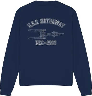 Image de Star Trek - Sweat-shirt "Hathaway Athletic" pour homme/femme unie TV12067 (XL) (Bleu marine)