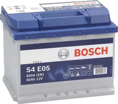 Produktbild von Bosch S4E05, 60 Ah, 12 V, 640 A, Auto, Wartungsfrei, 242 mm