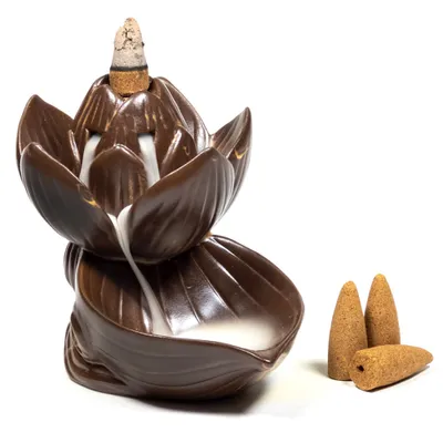 Produktbild von yogabox Rückfluss Weihrauchbrenner Wasserfall - 11 x 11 x 9 cm Lotus