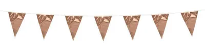 Produktbild von Wimpel Girlande aus Folie in Rosegold Metallic 3 Meter