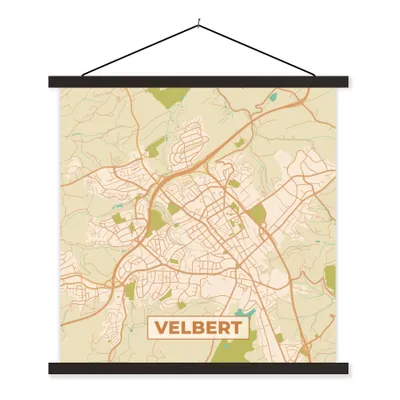 Produktbild von MuchoWow® Textilposter Karte - Velbert - Jahrgang - Karte 90x90 cm mit schwarzem Rahmen - Magnetisches