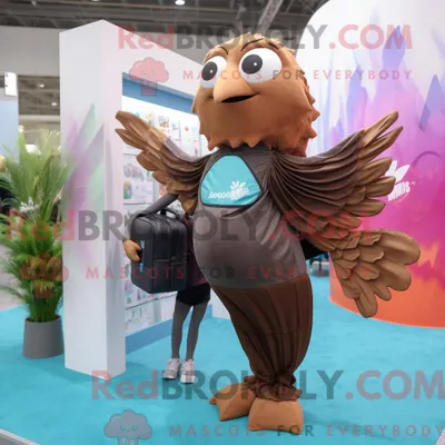 Produktbild von Braunes REDBROKOLY Betta-Fisch-Maskottchen-Kostüm mit Yogahose und Messengerbag