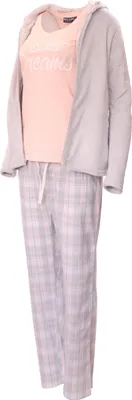 Produktbild von AnnAmax Damen Hausanzug 3-teilig Wellness Anzug Pyjama Schlafanzug Grau M