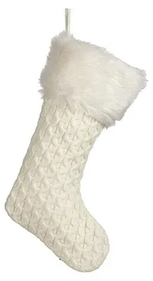 Produktbild von Weihnachtsschmuck Weihnachtsstrumpf Weiß 28 x 4 x 46 cm (12 Stück)