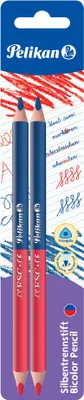 Produktbild von Pelikan Buntstifte rot&blau 3-eckig dick 2er Blister