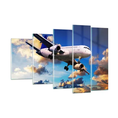 Produktbild von Bilder auf glas - Flugzeug Flug Reise Fahrzeug - 150x100cm - Glasbilder - Wandbilder - Kunstdruck - zum Aufhängen bereit - Wanddekoration aus Glas - Glas Bilder - Wandbild auf Glas - GEG150x100-2445