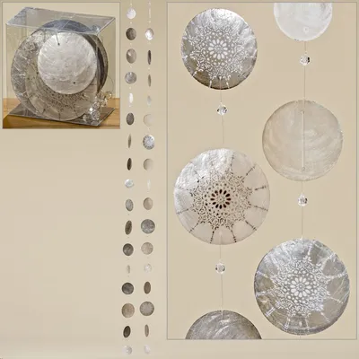 Produktbild von Muschel Capiz Windspiel Nyla beige dunkelgrau weiß, 2 Sort. / 2 Stück