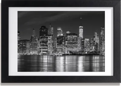 Produktbild von Bild 30x20 MDF-Rahmen, Wandkunst Manhattan bei Nacht