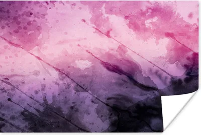 Produktbild von MuchoWow® Poster Aquarell - Lila - Schwarz 30x20 cm - Plakate - Print