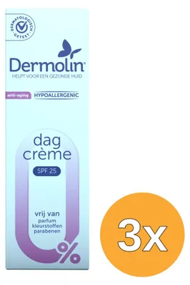 Productafbeelding van 3x Dermolin Dagcreme Anti-Aging flacon (50 ml)