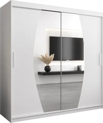 Produktbild von Kleiderschrank, Schiebetürenschrank Schlafzimmer, Schrank mit Spiegel ELYPSE 200 cm
