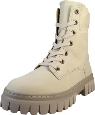 A single white boot is shown against a white background.